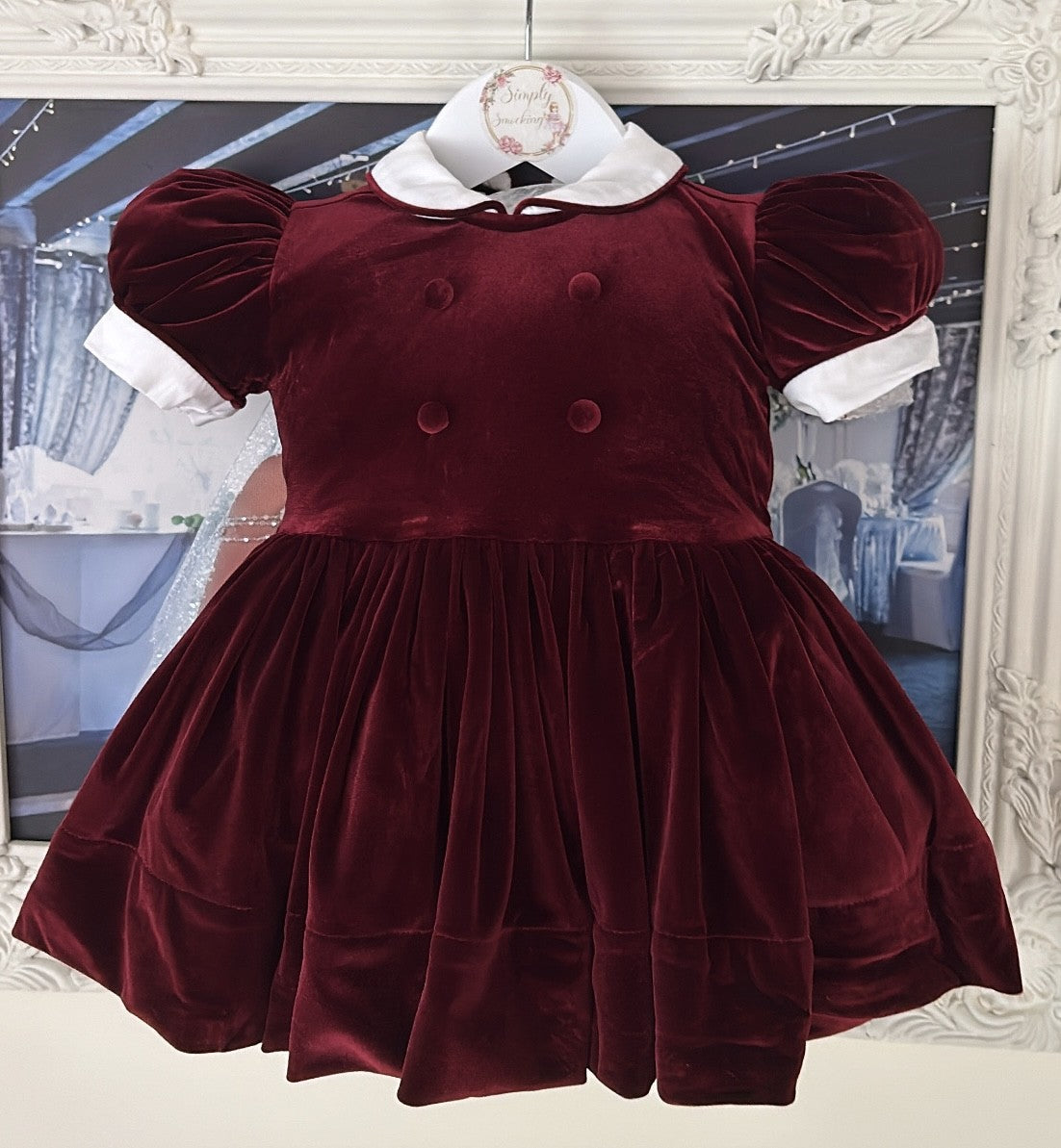 Maroon Velvet Classic Dress