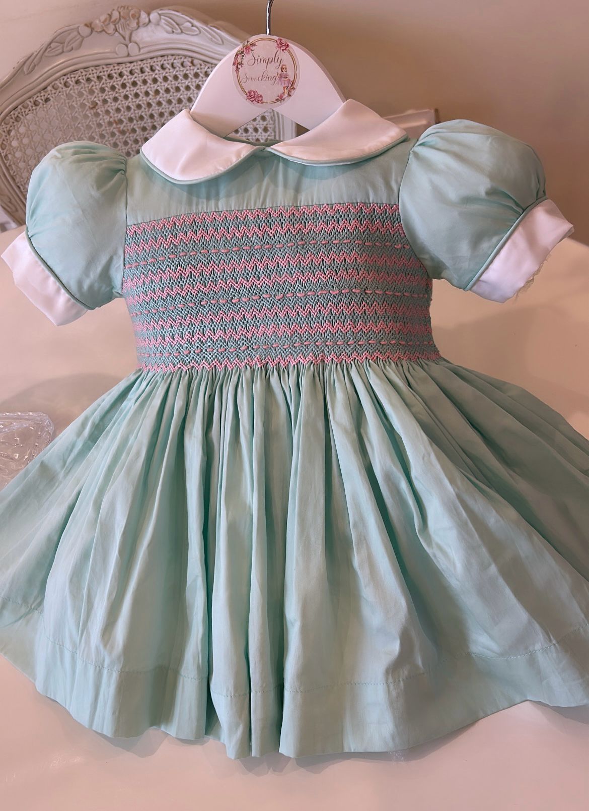 Mint Smocked Dress