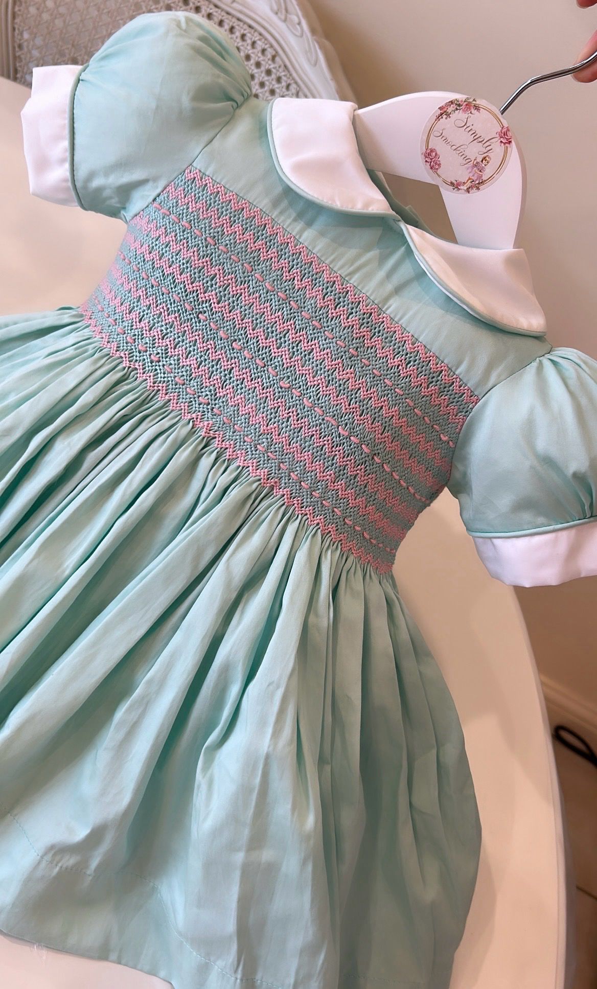 Mint Smocked Dress