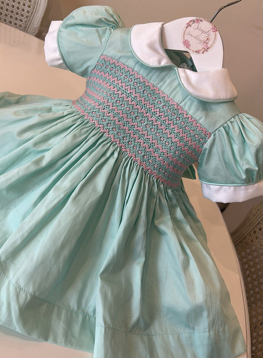 Mint Smocked Dress