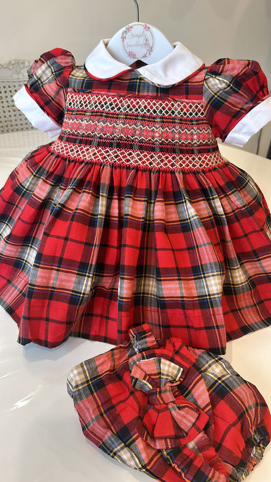 Tartan Hand Smocked Dress