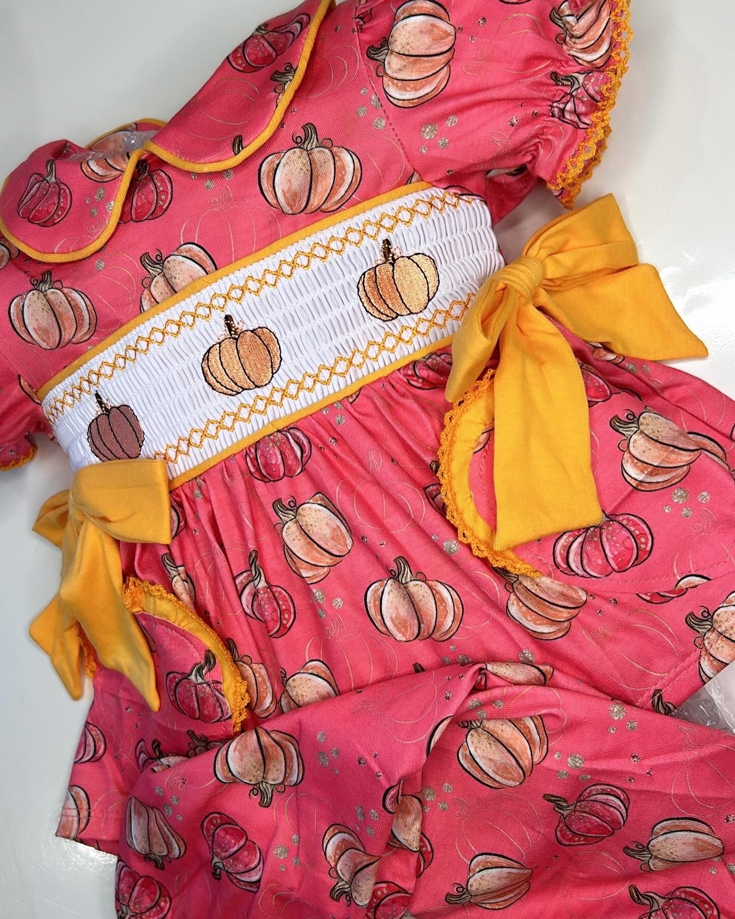 Pink Pumpkin Smock Pjs