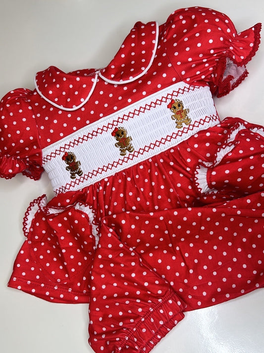 Girls Gingerbread Smock Pjs