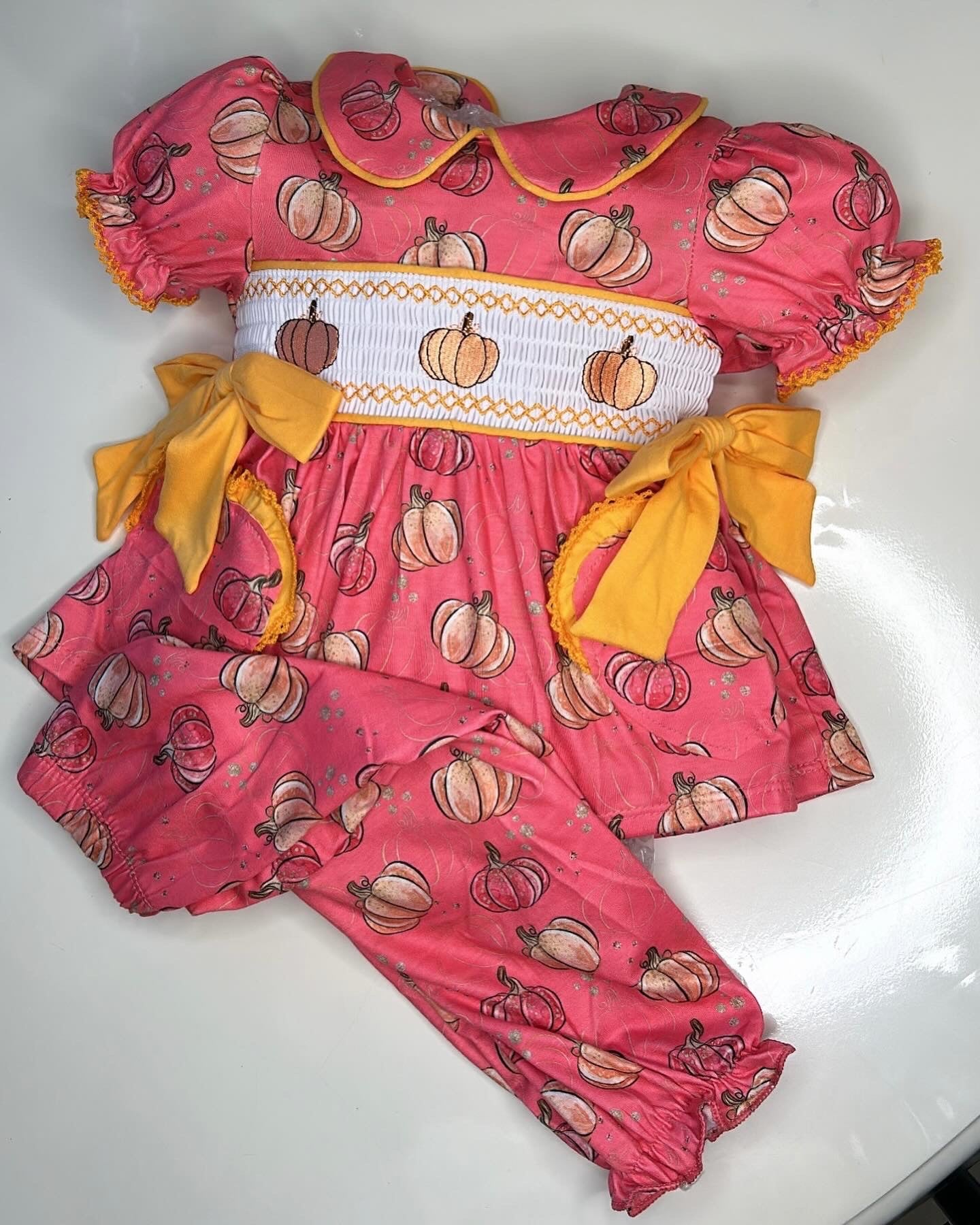 Pink Pumpkin Smock Pjs