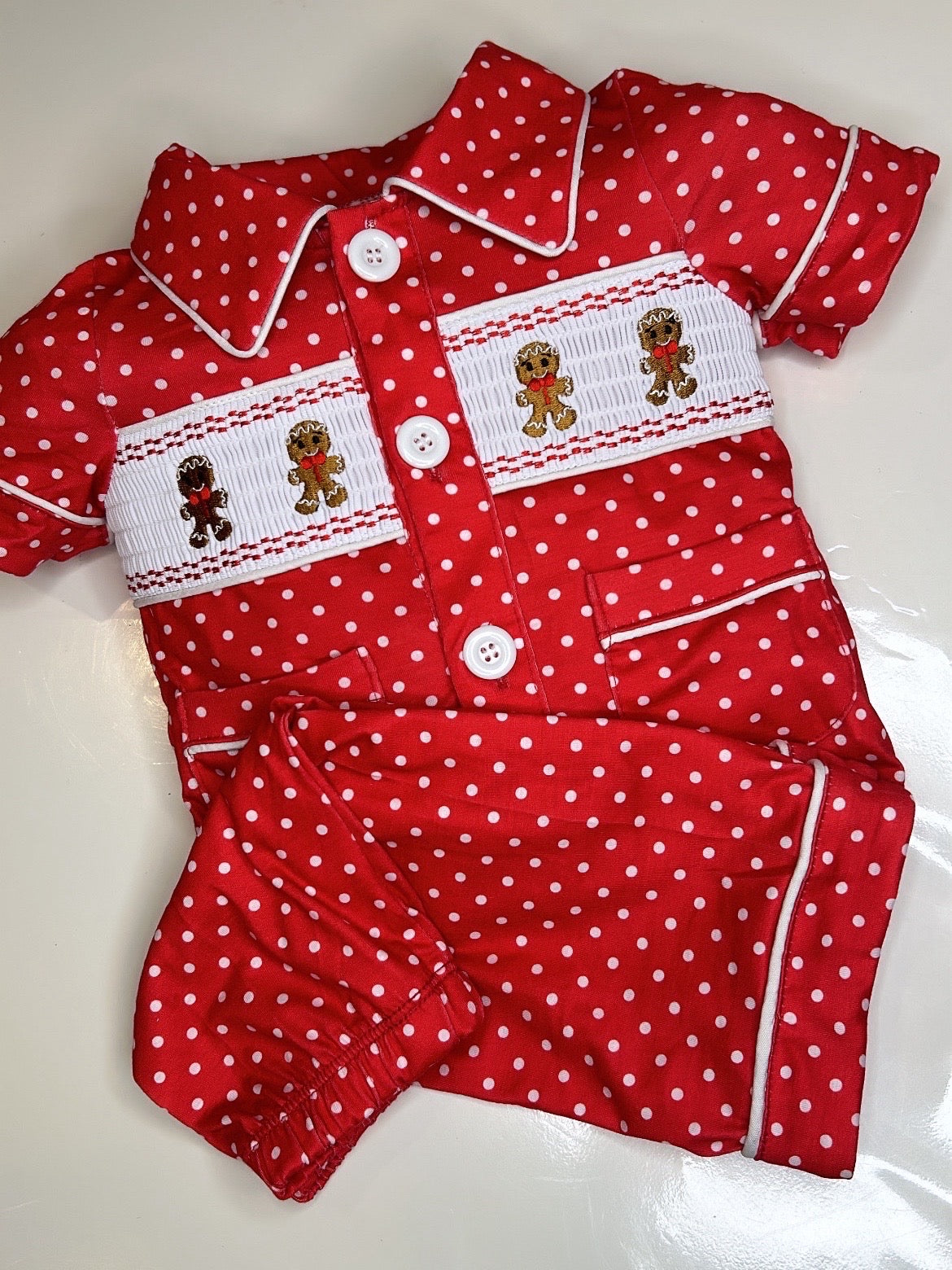 Boys Gingerbread Smock Pjs