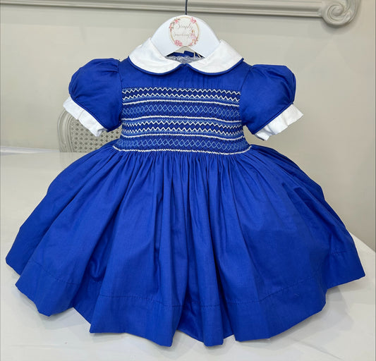 Royal Blue Smocked Dress