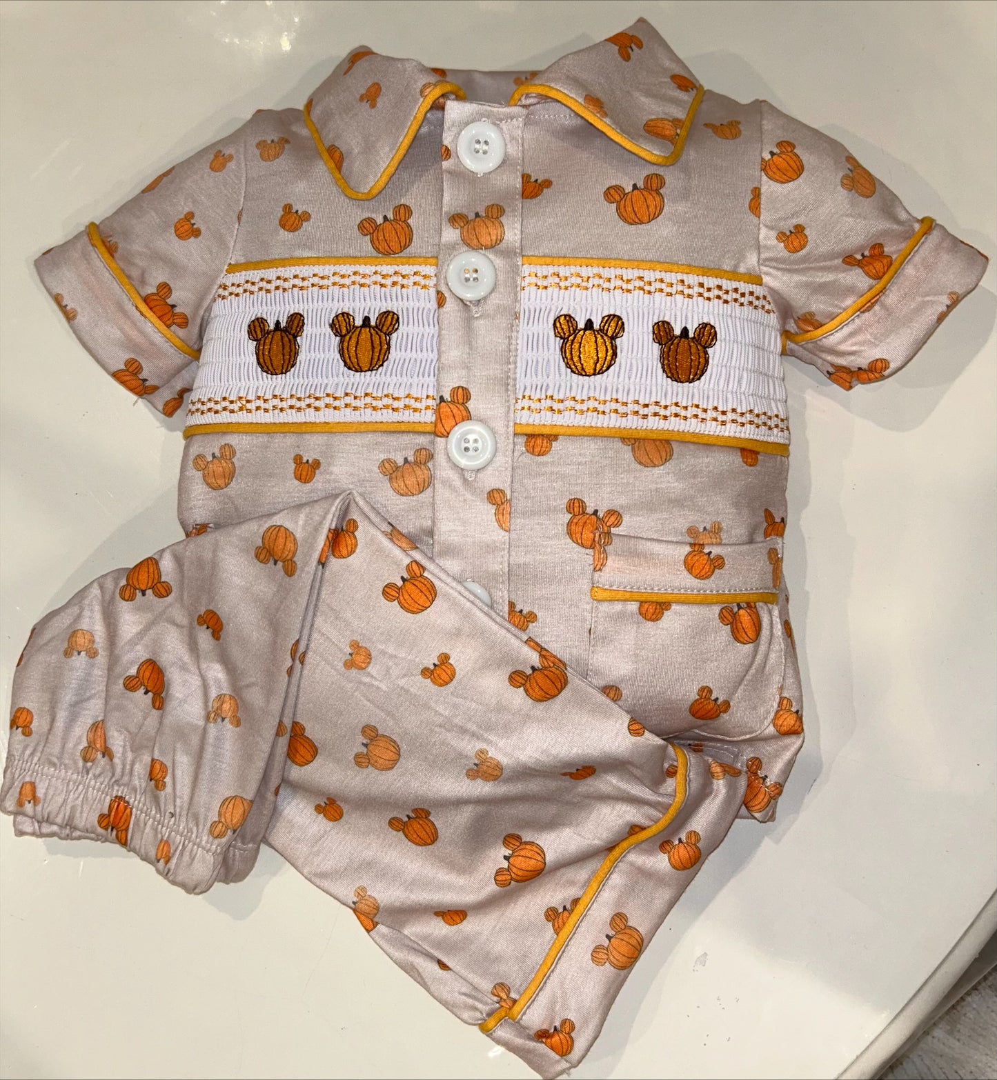 Boys Orange Pumpkin Pjs