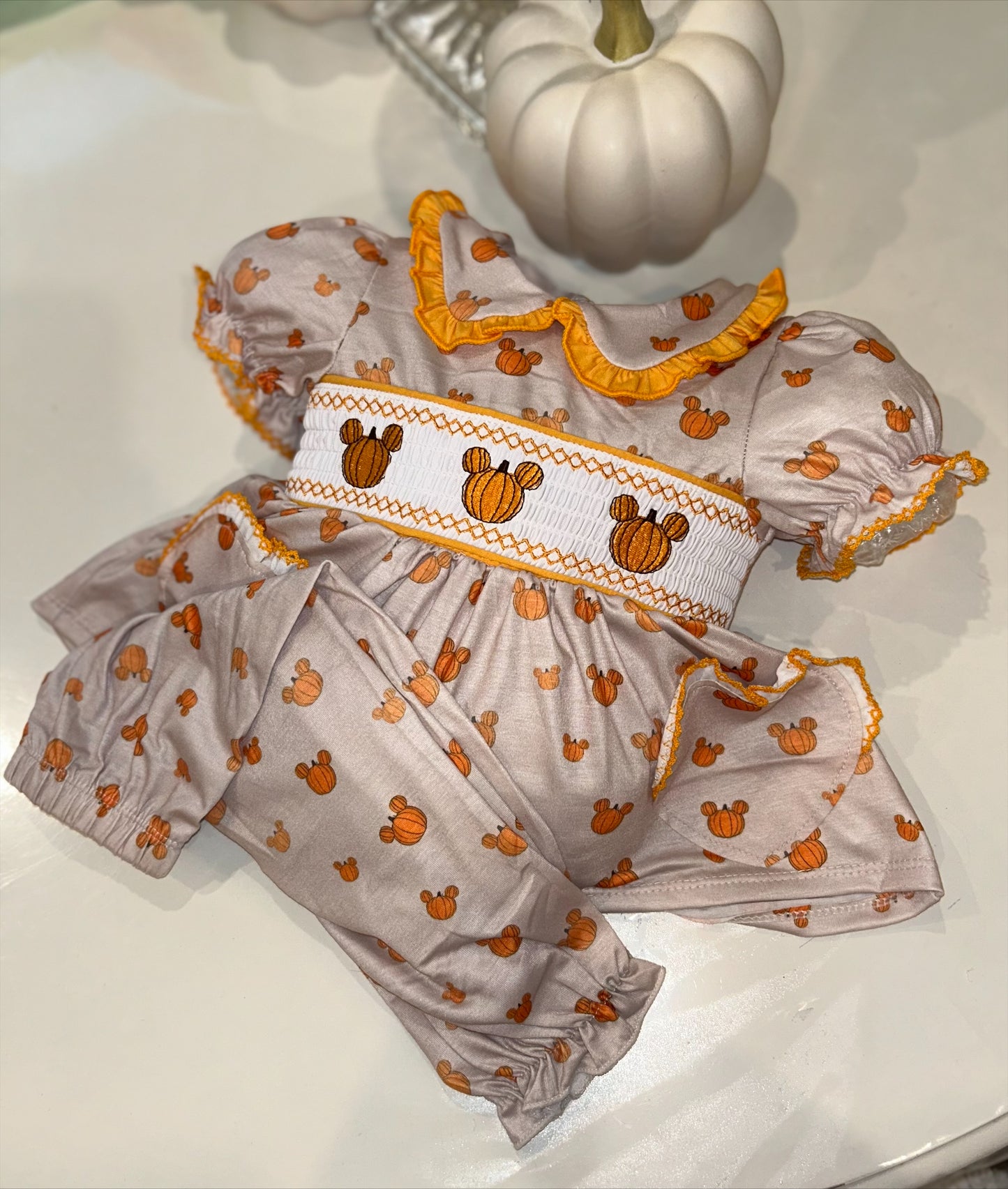 Girls Orange Pumpkin Pjs